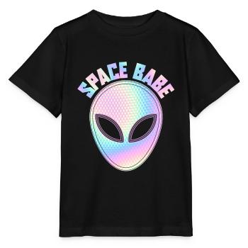 Space babe - Alien - Stanley/Stella Kinder T-Shirt MINI CREATOR  - Schwarz - Vorne - Mikhail (115cm)