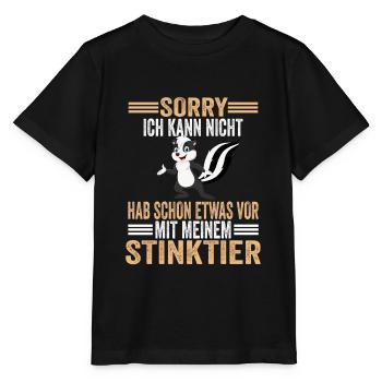 Stinktier Stinktiere - Stanley/Stella Kinder T-Shirt MINI CREATOR  - Schwarz - Vorne - Mikhail (115cm)