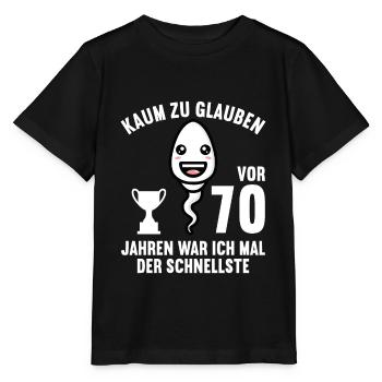 70 Jahre vor 70 Jahren schnellste 70. Geburtstag - Stanley/Stella Kinder T-Shirt MINI CREATOR  - Schwarz - Vorne - Mikhail (115cm)