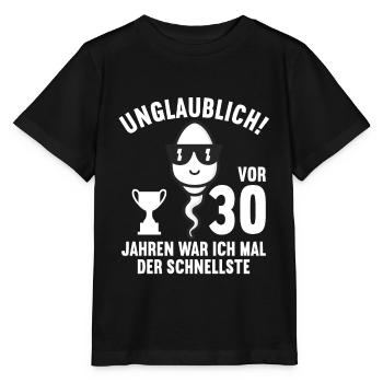 30 Jahre vor 30 Jahren schnellste 30. Geburtstag - Stanley/Stella Kinder T-Shirt MINI CREATOR  - Schwarz - Vorne - Mikhail (115cm)
