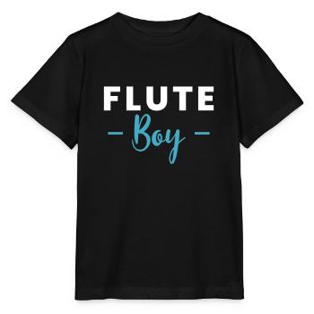 Flute Boy Geschenk Flöten Spieler - Stanley/Stella Kinder T-Shirt MINI CREATOR  - Schwarz - Vorne - Mikhail (115cm)