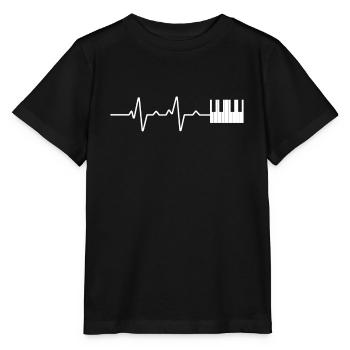 Heartbeat HeartLine Heart Rate Piano Piano - T-shirt bio MINI CREATOR Stanley/Stella Enfant - noir - Devant - Mikhail (115cm)