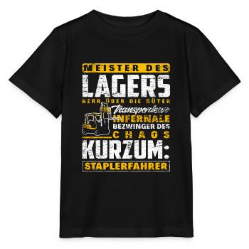 Staplerfahrer Lager Lagerist - Stanley/Stella Kinder T-Shirt MINI CREATOR  - Schwarz - Vorne - Mikhail (115cm)