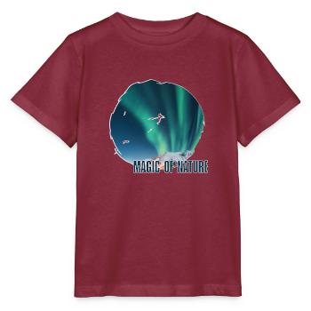 Aurora Nordlichter - Stanley/Stella Kinder T-Shirt MINI CREATOR  - Burgunderrot - Vorne - Kain (125cm)