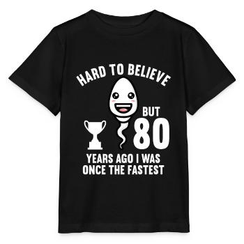 80 Jahre vor 80 Jahren schnellste 80. Geburtstag - Stanley/Stella Kinder T-Shirt MINI CREATOR  - Schwarz - Vorne - Mikhail (115cm)