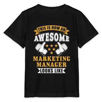 Responsable Marketing Cadeau - T-shirt bio MINI CREATOR Stanley/Stella Enfant - noir - Devant - Mikhail (115cm)