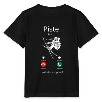Skipisten Rufen Skiläufer Skischuhe Skigebiet - Stanley/Stella Kinder T-Shirt MINI CREATOR  - Schwarz - Vorne - Mikhail (115cm)