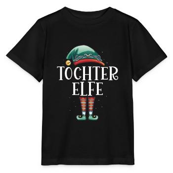 Weihnachten Partnerkostüm Tochter Elf Elfe Elfen - Stanley/Stella Kinder T-Shirt MINI CREATOR  - Schwarz - Vorne - Mikhail (115cm)