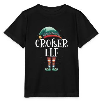 Weihnachten Partnerkostüm Großer Elf Elfe Elfen - Stanley/Stella Kinder T-Shirt MINI CREATOR  - Schwarz - Vorne - Mikhail (115cm)