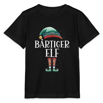 Weihnachten Partnerkostüm Bärtiger Elf Elfe Elfen - Stanley/Stella Kinder T-Shirt MINI CREATOR  - Schwarz - Vorne - Mikhail (115cm)