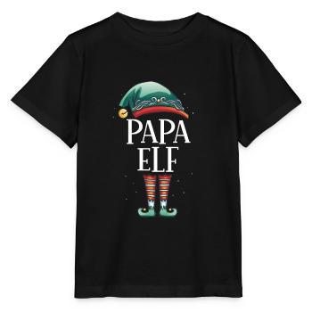 Weihnachten Partnerkostüm Papa Elf Elfe Elfen - Stanley/Stella Kinder T-Shirt MINI CREATOR  - Schwarz - Vorne - Mikhail (115cm)