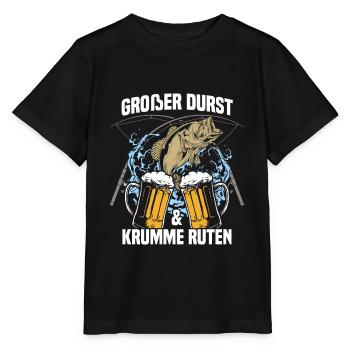 Großer Durst und krumme Ruten - Angler - Stanley/Stella Kinder T-Shirt MINI CREATOR  - Schwarz - Vorne - Mikhail (115cm)