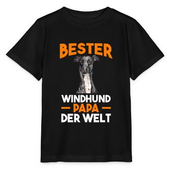 Windhund Windhund Papa - Stanley/Stella Kinder T-Shirt MINI CREATOR  - Schwarz - Vorne - Mikhail (115cm)
