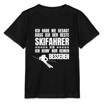 Der Beste Skifahrer - witziger Spruch Ski - Stanley/Stella Kinder T-Shirt MINI CREATOR  - Schwarz - Vorne - Mikhail (115cm)