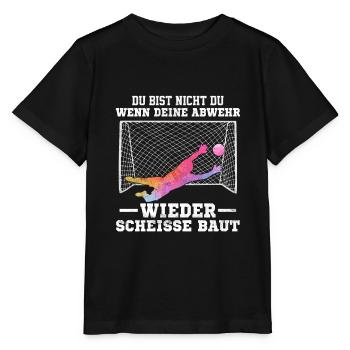 Torwart Torhüter Abwehr lustiger Spruch - Stanley/Stella Kinder T-Shirt MINI CREATOR  - Schwarz - Vorne - Mikhail (115cm)