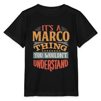 C’est une chose Marco que vous ne comprendriez pas - Marco - T-shirt bio MINI CREATOR Stanley/Stella Enfant - noir - Devant - Mikhail (115cm)