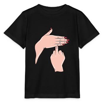 Sarkasmus Ironie freche Diva Zyniker Mittelfinger - Stanley/Stella Kinder T-Shirt MINI CREATOR  - Schwarz - Vorne - Mikhail (115cm)