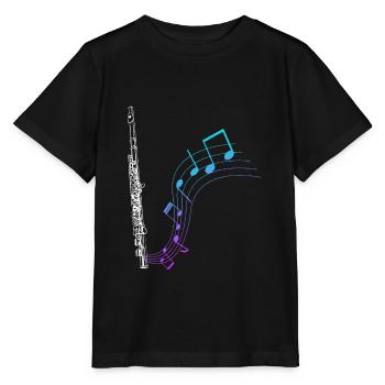 Querflöte Geschenk Musik Noten - Stanley/Stella Kinder T-Shirt MINI CREATOR  - Schwarz - Vorne - Mikhail (115cm)