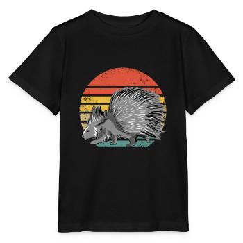 Retro Stachelschwein Vintage Stachelschwein - Stanley/Stella Kinder T-Shirt MINI CREATOR  - Schwarz - Vorne - Mikhail (115cm)
