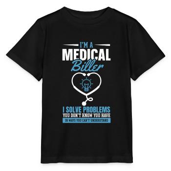 Codage médical ICD Je suis un facturier médical - T-shirt bio MINI CREATOR Stanley/Stella Enfant - noir - Devant - Mikhail (115cm)