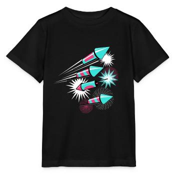 Fireworks rocket pyrotechnics New Year's Eve - Stanley/Stella MINI CREATOR Kids’ T-Shirt - black - Front - Mikhail (115cm)