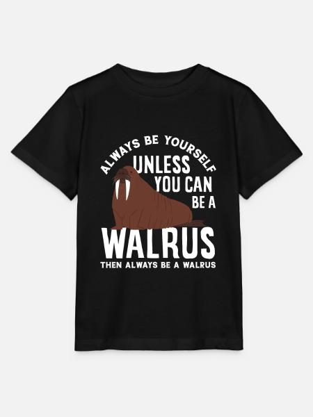 Ole mursu walrus hauska mursu lahja - Stanley/Stella MINI CREATOR lasten t-paita - musta