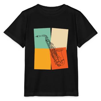 Vintage Retro Saxophone Teacher Gift - Stanley/Stella MINI CREATOR Kids’ T-Shirt - black - Front - Mikhail (115cm)