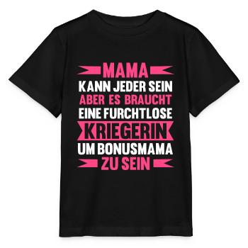 Bonusmama Stiefmama Stiefmutter - Stanley/Stella Kinder T-Shirt MINI CREATOR  - Schwarz - Vorne - Mikhail (115cm)
