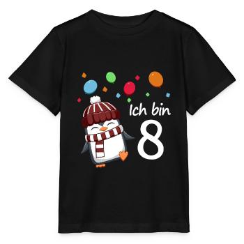 Ich bin 8 Pinguin Geburstag Design - Stanley/Stella Kinder T-Shirt MINI CREATOR  - Schwarz - Vorne - Mikhail (115cm)