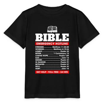 Religious Christian I Bible Verse I Bible - Stanley/Stella MINI CREATOR Kids’ T-Shirt - black - Front - Mikhail (115cm)