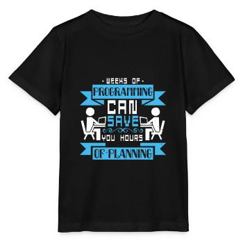 La semaine de programmation peut vous faire économiser des heures de planification - T-shirt bio MINI CREATOR Stanley/Stella Enfant - noir - Devant - Mikhail (115cm)