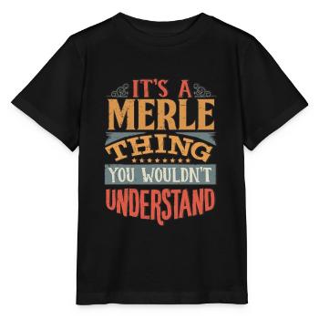 C’est une chose merle que vous ne comprendriez pas - Merle - T-shirt bio MINI CREATOR Stanley/Stella Enfant - noir - Devant - Mikhail (115cm)