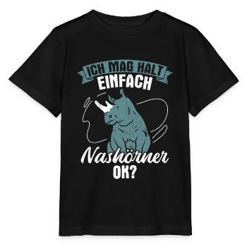 Nashorn Nashörner - Ich mag halt einfach Nashörner - Stanley/Stella Kinder T-Shirt MINI CREATOR  - Schwarz - Vorne - Mikhail (115cm)