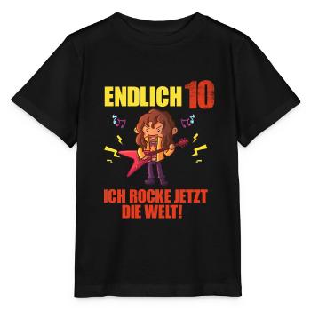 Endlich 10 Rockmusik Jungen Mädchen 10. Geburtstag - Stanley/Stella Kinder T-Shirt MINI CREATOR  - Schwarz - Vorne - Mikhail (115cm)
