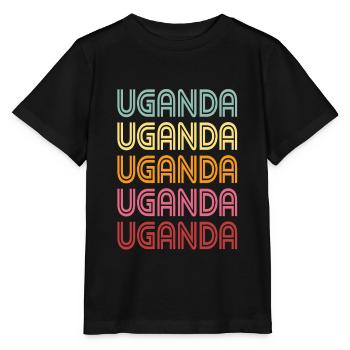 Uganda - Stanley/Stella MINI CREATOR Kids’ T-Shirt - black - Front - Mikhail (115cm)