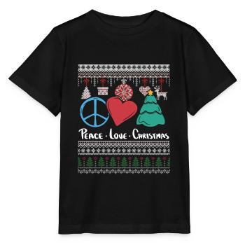 Ugly Weihnachten X-Mas Friedenpeace love christmax - Stanley/Stella Kinder T-Shirt MINI CREATOR  - Schwarz - Vorne - Mikhail (115cm)
