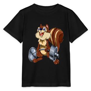 Eichhörnchen Deadlift - Stanley/Stella Kinder T-Shirt MINI CREATOR  - Schwarz - Vorne - Mikhail (115cm)