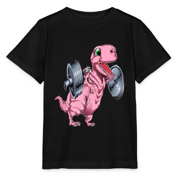 Tyrannosaurus squat - Stanley/Stella MINI CREATOR Kids’ T-Shirt - black - Front - Mikhail (115cm)