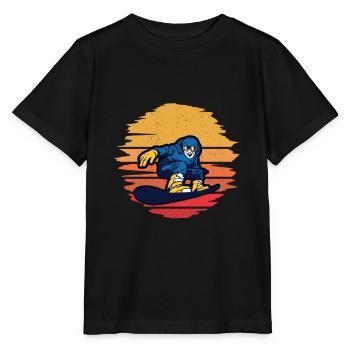 Snowboard sport winter vacation mountains snow gift - Stanley/Stella MINI CREATOR Kids’ T-Shirt - black - Front - Mikhail (115cm)