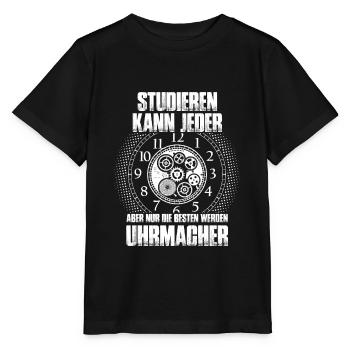 Studieren kann jeder - Uhrmacher - Stanley/Stella Kinder T-Shirt MINI CREATOR  - Schwarz - Vorne - Mikhail (115cm)