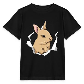 Lapin Percée Mignon Lapin Animal - T-shirt bio MINI CREATOR Stanley/Stella Enfant - noir - Devant - Mikhail (115cm)