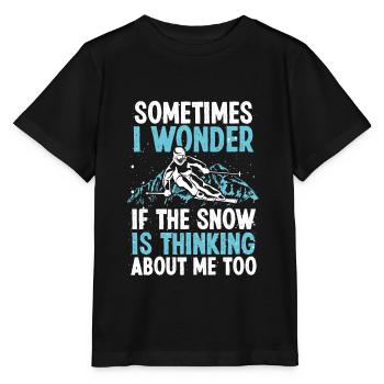 Skiing Ski Winter Sports Snow Ski Sloper Skis - Stanley/Stella MINI CREATOR Kids’ T-Shirt - black - Front - Mikhail (115cm)