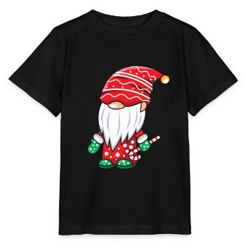 Gnome with candy cane - Stanley/Stella MINI CREATOR Kids’ T-Shirt - black - Front - Mikhail (115cm)