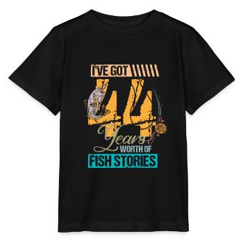 44e anniversaire Pêcheur Pêcheur Vintage Cadeau - T-shirt bio MINI CREATOR Stanley/Stella Enfant - noir - Devant - Mikhail (115cm)