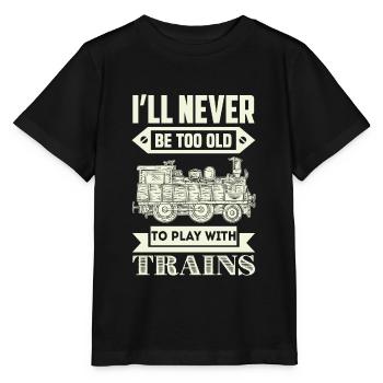 ne jamais être trop vieux pour jouer avec les trains - T-shirt bio MINI CREATOR Stanley/Stella Enfant - noir - Devant - Mikhail (115cm)