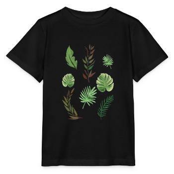 Plantes Plantes Feuilles - T-shirt bio MINI CREATOR Stanley/Stella Enfant - noir - Devant - Mikhail (115cm)
