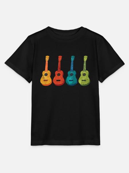 Ukulelen Retro - Stanley/Stella Kinder T-Shirt MINI CREATOR  - Schwarz