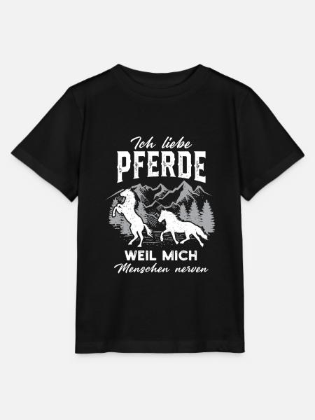 Ich Liebe Pferde Weil Mich Menschen Nerven Lustige - Stanley/Stella Kinder T-Shirt MINI CREATOR - Schwarz