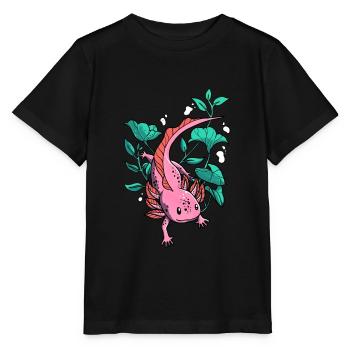 Axolotl Salamander - Stanley/Stella Kinder T-Shirt MINI CREATOR  - Schwarz - Vorne - Mikhail (115cm)