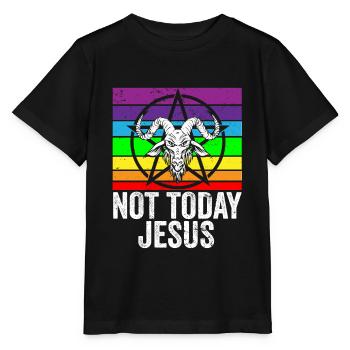 Satanisme I Sataniste I Satan Chèvre Arc-en-ciel Je ne le suis pas - T-shirt bio MINI CREATOR Stanley/Stella Enfant - noir - Devant - Mikhail (115cm)